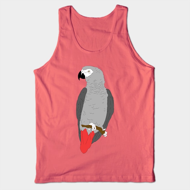 African Grey Parrot on Perch Tank Top by Einstein Parrot